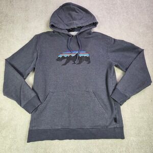 Patagonia Organic Cotton Hoodie Men's M Gray Fade Distressed Gorpcore